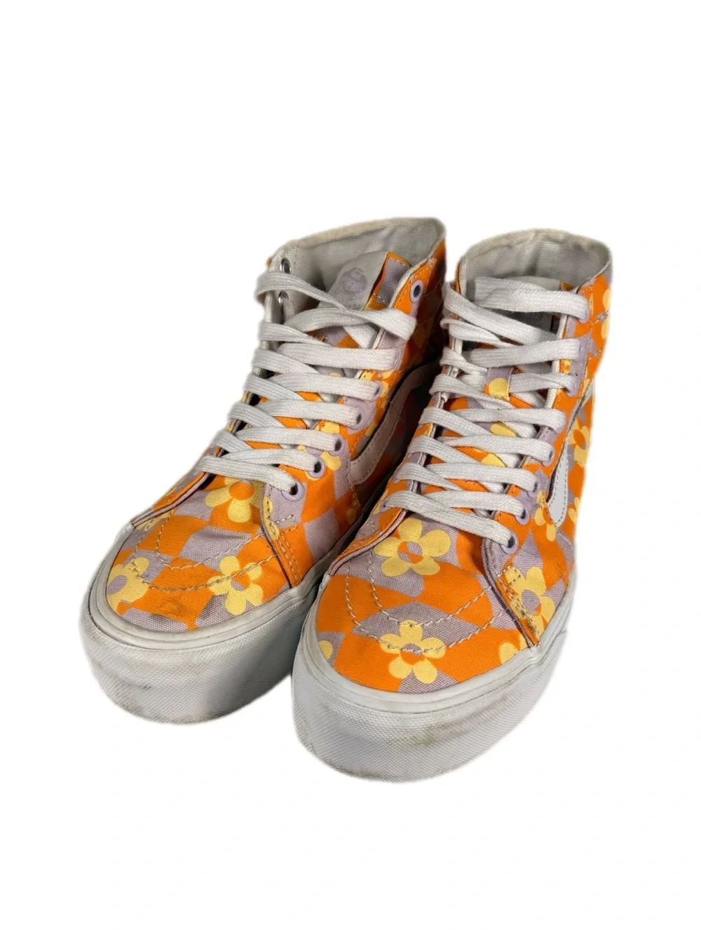 Vans | Sk8-Hi Platform Daisy Platform Sneakers in Orange & Purple White